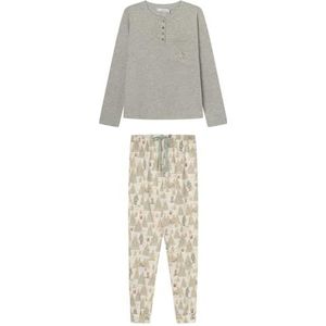 Women'secret Lange pyjama voor dames, teddy, grijs, Groen, XS