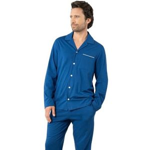 Eminence Biologisch katoen, lange pyjama, nacht heren, Blauw, S