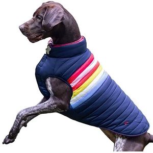Rosewood x Joules Regenboog knusse jas, maat groot, gewatteerde waterbestendige hondenjas