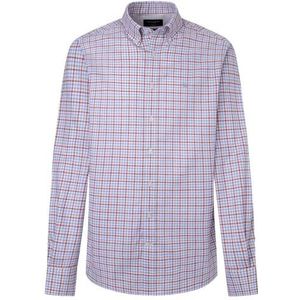 Hackett London Heren zomer Gingham shirt, Rood (Rood/Blauw), XL