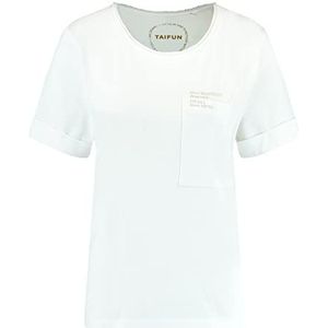 Taifun Dames 371320-16117 T-shirt, wit patroon, 42, Wit patroon, 42