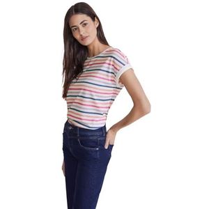 Street One Ls_small Multicolor Stripe Shi Shirt voor dames, off-white, 46
