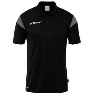 uhlsport Squad 27 Poloshirt voor heren, dames en kinderen, T-shirt met polokraag, zwart/antraciet, M