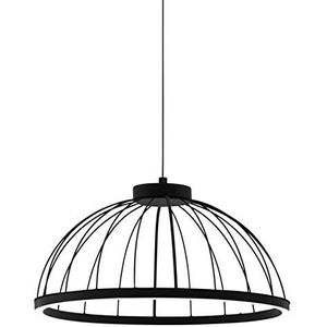 EGLO Bogotenillo Led-hanglamp, 1 lichtpunt, vintage, modern, hanglamp van staal en kunststof, eettafellamp in zwart, wit, woonkamerlamp hangend, Ø 38