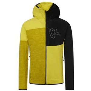 Rock Experience REMC02411-W971 Kobra Hoodie FZ Man Fleece Heren Shirt met lange mouwen 1809 Sulphur Spring+0208 Caviar+O295 SULPH Mel XXL