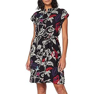 Mavi Mouwloze damesjurk, Black Retro Flower Print, M