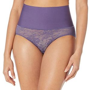 Maidenform Dames, Firm Control Shapewear, Smoothing Panty, Tame Your Tummy Toning Kort Ondergoed, Paars Aura Lace, XL, Paars Aura Kant, XL