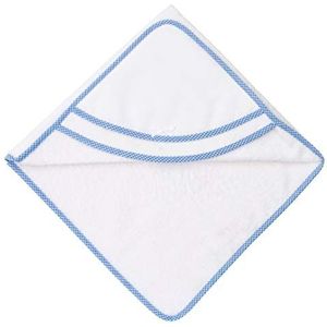 FILET Driehoekige badjas, voor baby's en peuters, met zak in hartvorm, van Aida-stof om op te borduren, wit, lichtblauw, 0-12 maanden, 300 g