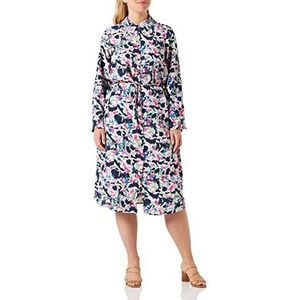 VERO MODA CURVE Vmbonni Catch Ls Calf Shirt Dress Cur Jurk, Navy Blazer/Aop: bonnie, 52 NL