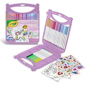 Crayola Pastel - Kofferset SuperTips Afwasbare Stiften, 65 stuks, Pastelkleuren, Creatieve Activiteit en Cadeau voor Kinderen, vanaf 4 jaar, 25-5239