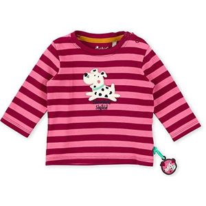 Sigikid Babymeisjes shirt met lange mouwen van biologisch katoen T-shirt, roze-rood/gestreept, 62