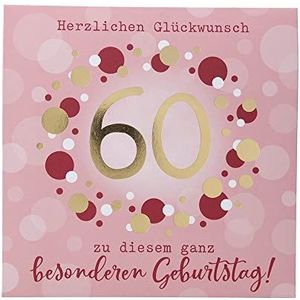Depesche 0011694-009 Pop-up wenskaart voor 60e verjaardag vouwkaarten met muziek, lichtelementen en een originele spreuk, verjaardagskaart incl. envelop, formaat 15,5 x 15,5 cm