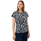 Cecil - T-shirt - Urban dark blue - Met Print en Burnout-look
