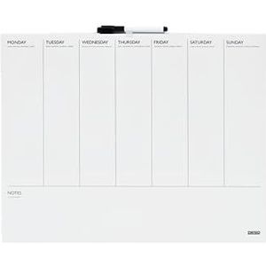 DESQ® Weekplanner 40 x 50 cm - horizontale lay-out, frameloos, whiteboardmarker, magnetisch, droog afwasbaar, Duits