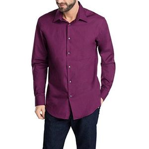 ESPRIT Collection Heren Slim Fit Businesshemd 114EO2F001, Violet (Deep Berry 538), S (Fabrikant maat: 37/38)
