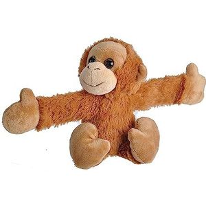 Wild Republic Huggers Orang-oetan pluche speelgoed, klaparmband, knuffeldier, kinderspeelgoed, 20 cm