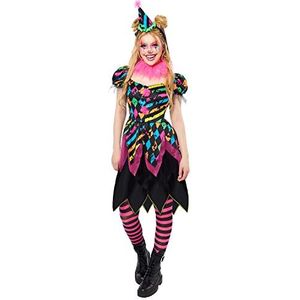 amscan 9917873 Dieren dames Halloween funhouse horror clown verkleedkostuum multi, maat: 18-20