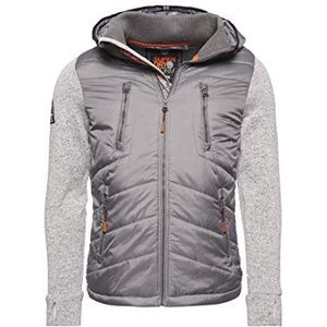 Superdry Storm Hybrid Hoodie met ritssluiting voor heren, Grijs (Zilver Heather Marl Udd), XS