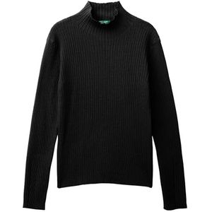 United Colors of Benetton Pullover met rolkraag M/L, Zwart, 150 cm