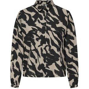 Onlnova Life Elite L/S Maya Shirt AOP, Zwart/Aop: 601 Faux Zebra, XS