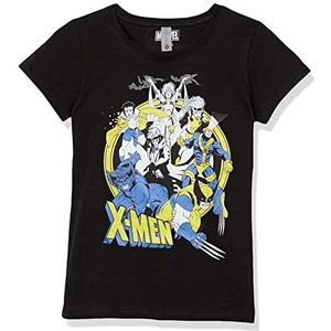 Marvel Little, Big Classic Vintage Xmen Girls Short Sleeve Tee Shirt, Black, X-Large, Schwarz, XL