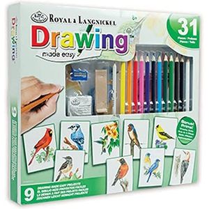 Royal & Langnickel - Tekenen - Tekenen makkelijk gemaakt, 9 plaatjes met vogelmotieven, voor kinderen vanaf 8 jaar, om te beginnen met tekenen met kleurpotloden