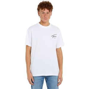 Tommy Jeans heren TJM REG Signature Print TEE EXT DM0DM18536 S/S T-shirt, wit (wit), XS, Wit (wit), XS