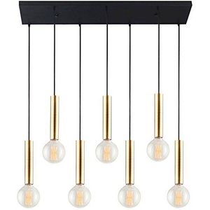Homemania Hanglamp buis plafondlamp, goud metaal, 108 x 28 x 120 cm, 7 x E14. 40 W, (869852255034)
