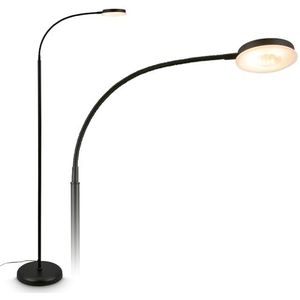 BRILONER - Staande lamp met touch, dimbaar, draaibaar, memory functie, leeslamp, woonkamerlamp, slaapkamer decoratie, uplighter, staande lamp, vloerlamp, 125,5 x 21 x 45 cm, zwart