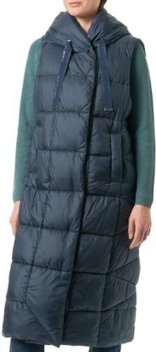 Gilet - Marine - Met Capuchon - Regular Fit - Asymmetrisch Silhouet