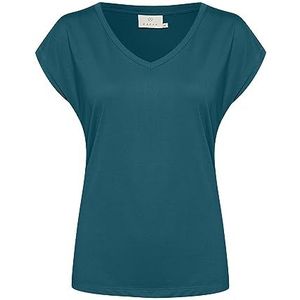 KAFFE Basic T-shirt voor dames, klassiek design met V-hals, korte mouwen, regular fit, Legion Blauw, XL