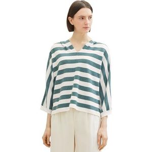 TOM TAILOR Damestrui, 35234 - Green Melange Knit Stripe, L