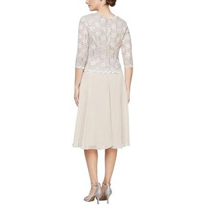 Alex Evenings Damesjurk met borduursel en borduurwerk, jurk voor moeder van de bruid, bruiloftsgastjurk (petite en normale maten), 6