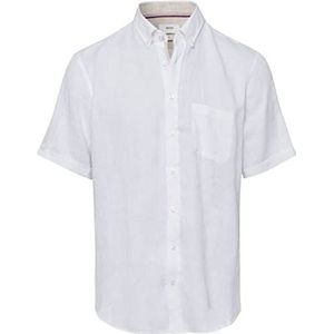 BRAX Heren Style Dan U AIRWASHED linnen overhemd met korte mouwen, wit, XXL, wit, XXL