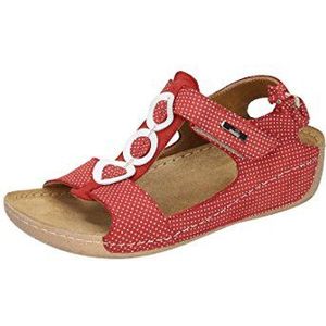 Manitu dames 910702 riempje sandalen, rood, 37 EU