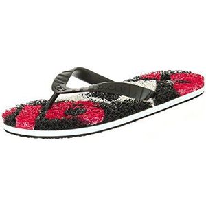 Globe Merkin-Matrix Teenslippers, uniseks, volwassenen, zwart rood zwart wit, 42 EU