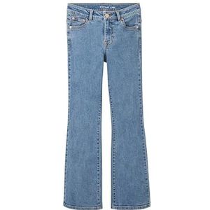 TOM TAILOR Meisjes Flared Jeans, 10152 - Mid Stone Bright Blue Denim, 140 cm