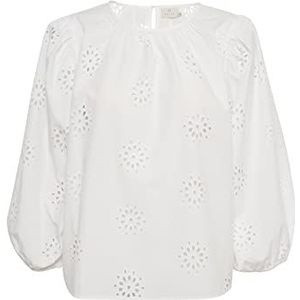 KAFFE dames blouse met wikkelmouwen, krijt., 36