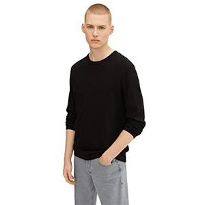 TOM TAILOR Denim Uomini Basic gebreide trui 1034655, 29999 - Black, M