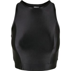 Urban Classics - Cropped Shiny Top - Zwart - Nylon