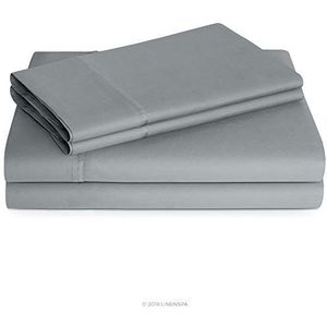 Linenspa Dorm Room Essentials 600 draadtelling ultra zachte, diepe zak katoenen mix sheet set - Twin XL - steen