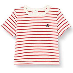 Petit Bateau A076X T-shirt met korte mouwen, beige Montelimar/Red Peps, 12 maanden voor baby's, Beige (Montelimar/Rojo Peps), 12 Maanden