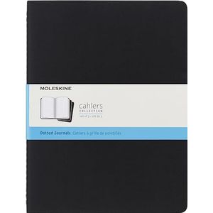 Moleskine Cahier QP324 notitieboekje (puntraster, Xlarge, kartonnen omslag) set van 3 zwart