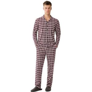 Dagi Heren Cotton Pyjama Set, Navy, S, Donkerblauw, S