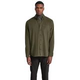 Olijf - Overhemd - Fijne Cord - Button-Downkraag - Lange Mouwen