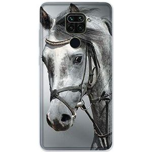 Beschermhoes voor Xiaomi Redmi Note 9, motief paard, wit