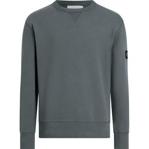 Calvin Klein Jeans Heren Badge Crew Neck Sweatshirts, Eindeloos Grijs, XS