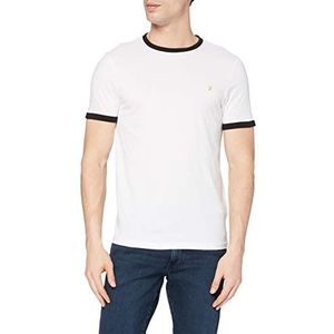 Farah Groves Ringer T-shirt voor heren, Wit, XS
