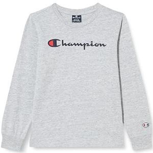 Champion Legacy Icons B - L/S Crewneck T-shirt met lange mouwen, lichtgrijs, 11-12 jaar, kinderen en jongens SS24, Lichtgrijs, 11-12 jaar
