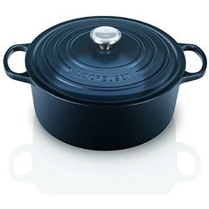 Le Creuset's unieke geëmailleerde gietijzeren ronde braadpan met deksel, 20 cm, 2,4 liter, blauw, 21177205214430